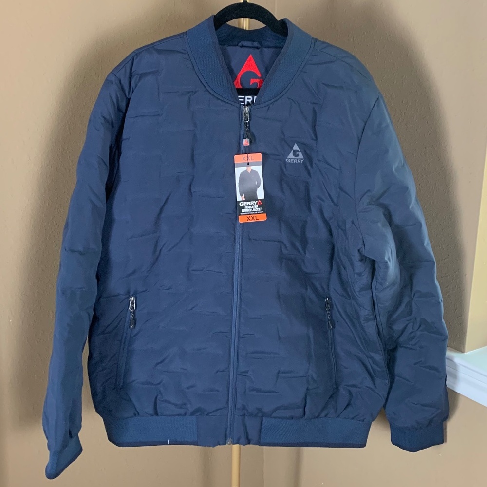 Gerry Men’s Hooded Bomber Jacket‎ XXL NWT – Navy Insulated Zip-Up Coat